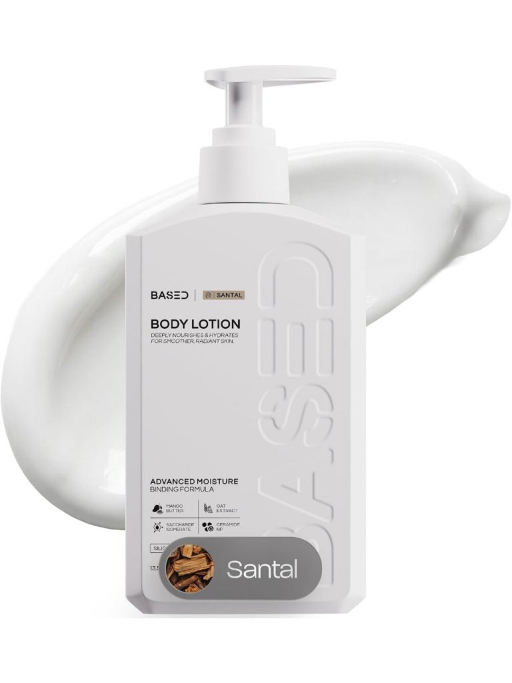 Hydrating Men's Body Lotion with Ceramides - Fast Absorbing, Non-Greasy, Santal